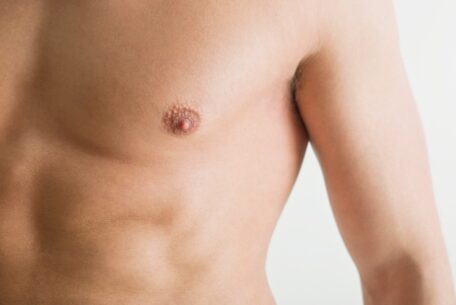 Barechested man