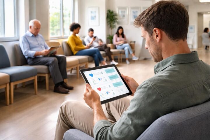 optimisez l'expérience patient avec notre salle d’attente médicale interactive sur ipad, permettant une pré-consultation santé simple et efficace avant le rendez-vous.